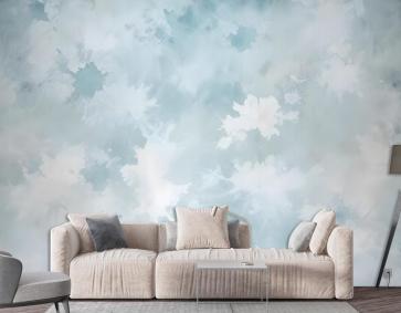 Yumuşak Turkuaz Fırça Duvar Kağıdı 