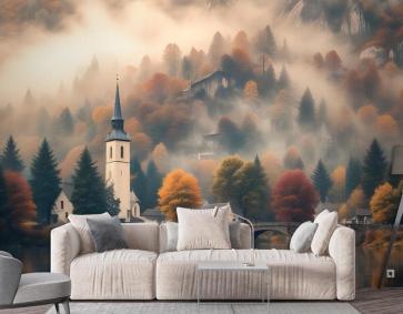 Dağ Ormanında Gün Batımı Doğa Duvar Kağıdı