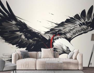 Uçan Kartal Maskot Kuş Krem Arka Plan Duvar Kağıdı