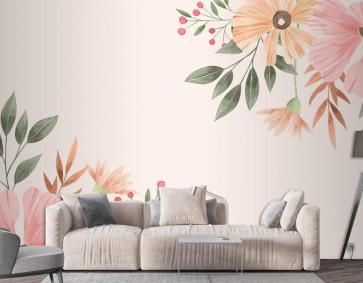 Suluboya Çiçek Arka Plan Duvar Kağıdı 