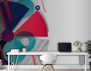 Gradyan Çok Renkli Geometrik Ofis Duvar Kağıdı