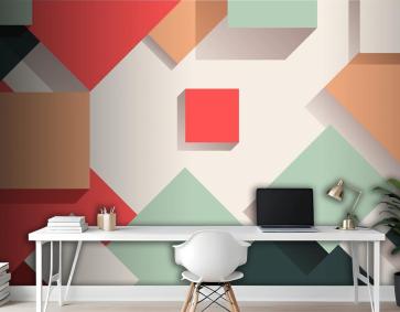 Düz Geometrik Arka Plan Ofis Duvar Kağıdı 