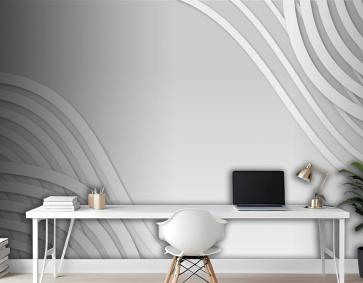 Kağıt Stili Beyaz Tek Renkli Arka Plan Ofis Duvar Kağıdı