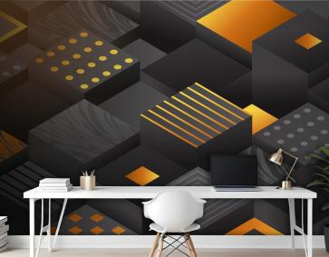 Küplü Degrade Siyah Arka Plan Ofis Duvar Kağıdı