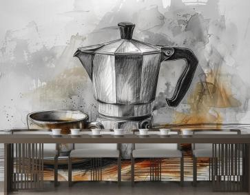 Çaydanlık Ve Fincan Cafe Duvar Kağıdı