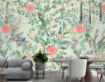 Duvar Kağıdı Duvarı İçin Vintage Dekoratif Bahçe Kusursuz Deseni