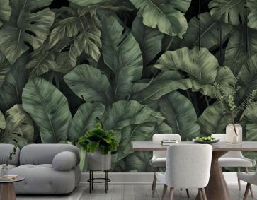 Koyu Muz Yaprağı Duvar Kağıdı