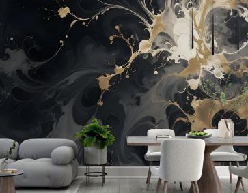 Altın Duvar Kağıdı  Ile Koyu Mermer