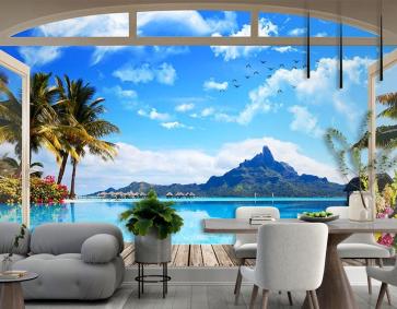 Deniz Manzarasına Açılan Mükemmel Duvar Kağıdı