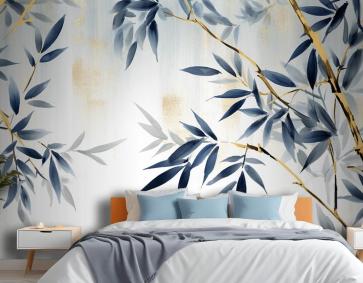 Modern Soyut Sanat Suluboya Çiçek Yatak Odası Duvar Kağıdı