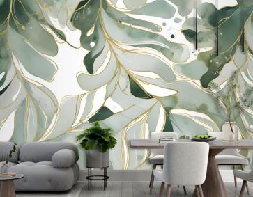 Tropikal Taze Yaprak Duvar Kağıdı 