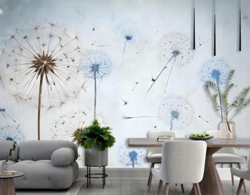 Vintage Karahindiba Çiçek Duvar Kağıdı 