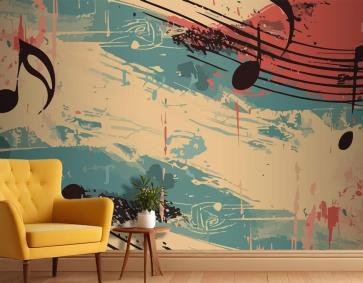 Vintage Müzik Notaları Duvar Kağıdı