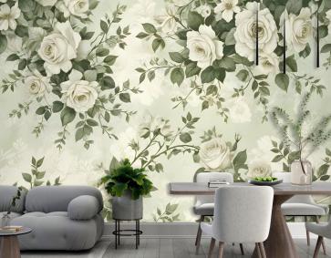 Vintage Gül Çiçek Duvar Kağıdı 