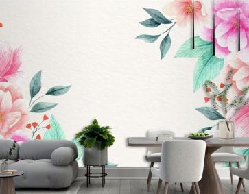 Suluboya Çiçek Duvar Kağıdı 