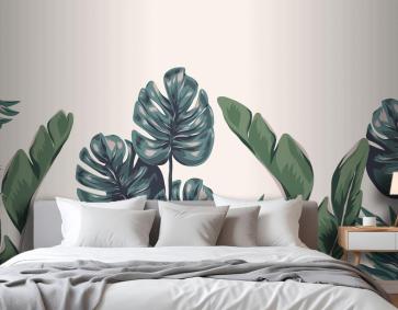 Tropikal Yeşillik Yatak Odası Duvar Kağıdı