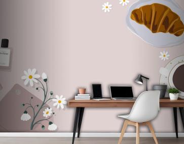 Fransız Cafe Arka Plan Kadın Yaşam Tarzı Ofis Duvar Kağıdı