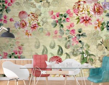 Güzel Çiçek Desenli Duvar Kağıdı 