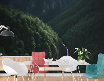 Dağlardaki Havadan Doğa Ormanı Görünüm Duvar Kağıdı 