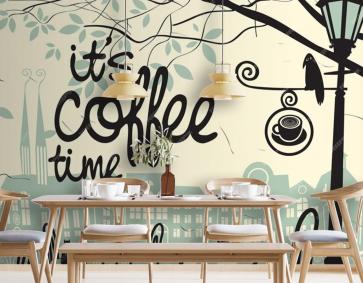 Cafe Sokağı Tarzı Duvar Kağıdı