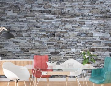 Çoklu Gri Tuğla Dokusu Duvar Kağıdı