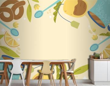 Düz Uluslararası Çay Günü Mutfak Duvar Kağıdı