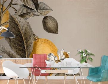 Limon Ağacı Vintage Duvar Kağıdı