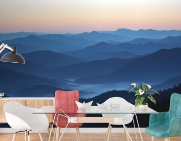 Gün Batımında Dağ Silueti Duvar Kağıdı