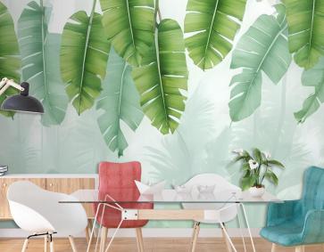 Tropikal Yapraklar Ve Gölgelendirme Yaprağı Duvar Kağıdı