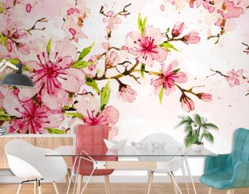 Suluboya Çiçek Arka Plan Duvar Kağıdı 