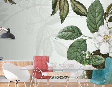 Yabani Gül Çerçevesi Vintage Duvar Kağıdı