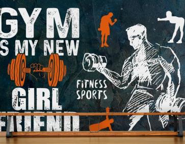 Yeni Kız Arkadaşım Spor Salonu Yazılı Duvar Kağıdı