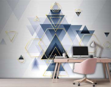 Soyut Degrade Geometrik Ofis Duvar Kağıdı