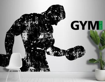 Bir Vücut Geliştirmecinin Silüeti Spor Salonu Duvar Kağıdı