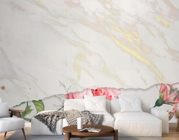 Boş Pembe Gül Çerçeve Duvar Kağıdı 