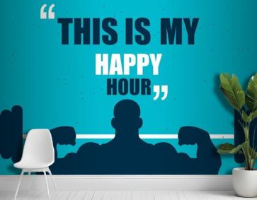 Bu Benim Mutlu Saatim Yazılı Spor Salonu Duvar Kağıdı