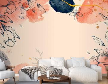 Elle Çizilmiş Suluboya Çiçek Arka Plan Duvar Kağıdı 