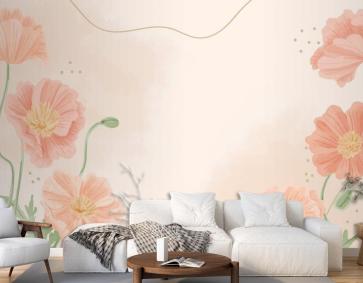 El Boyalı Suluboya Çiçek Arka Plan Duvar Kağıdı 