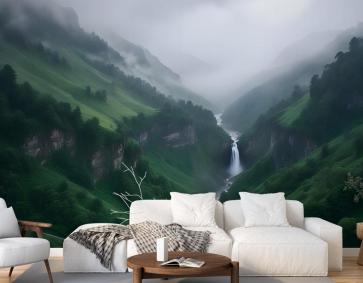 Dağ Şelalesi Duvar Kağıdı 