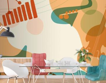 Müzik Estrümanları Retro Duvar Kağıdı