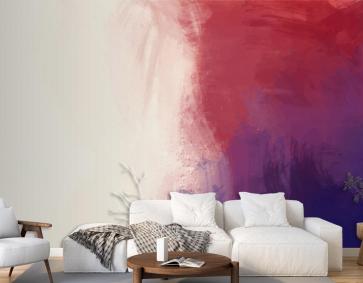 Renkli Elle Boyanmış Arka Plan Bordo Mavi Duvar Kağıdı