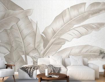 Sakinleştirici Muz Yaprağı Vintage Duvar Kağıdı