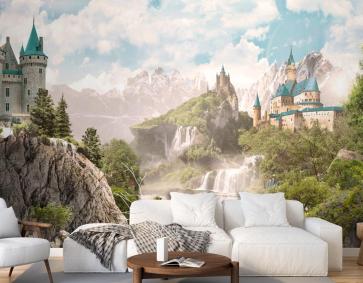 Sihirli Orman Ve Şato Duvar Kağıdı