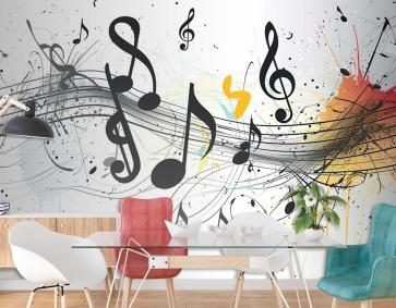 Siyah Müzik Notaları Duvar Kağıdı