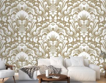 Süs Damask Dikişsiz Desen Vintage Duvar Kağıdı