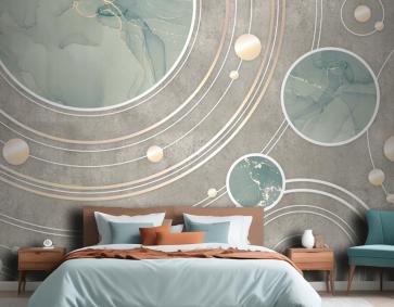 Dokulu Geometri Arka Plan Yatak Odası Duvar Kağıdı