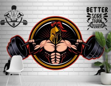 Tuğla Arka Plan Viking Temalı Spor Salonu Duvar Kağıdı