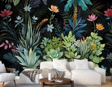 Vintage Büyük Ağaç Orman Duvar Kağıdı