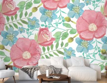 Yumuşak Renklerle Suluboya Çiçek Arka Plan Duvar Kağıdı