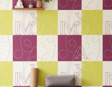 My Life Mor Sarı Ucuz Duvar Kağıdı 1781